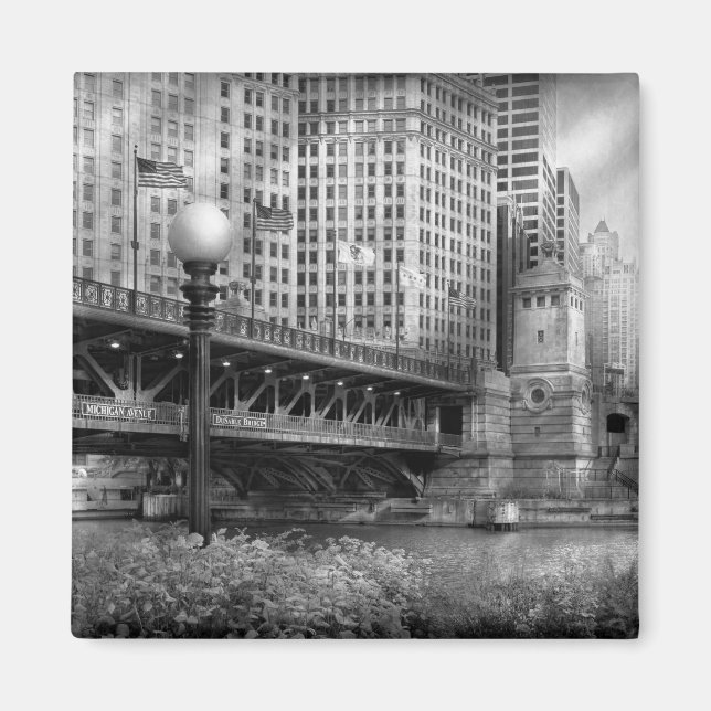 Imã Chicago, IL - Ponte DuSable construída em 1920  -  (Frente)