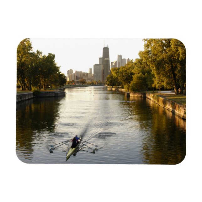 Ímã Chicago, Illinois, Rowers na lagoa Lincoln Park (Horizontal)