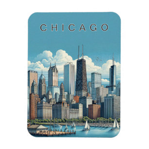 Ímã Chicago Skyline