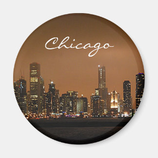 Imã Chicago Skyline à noite em Marinho Pier