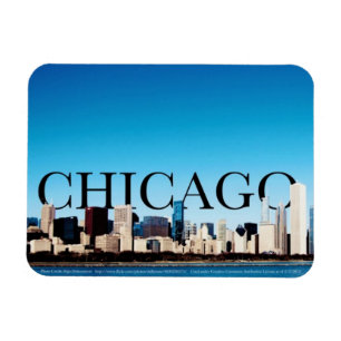 Ímã Chicago Skyline Magnet com Chicago no céu