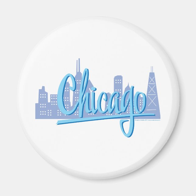 Imã Chicago Windy City Skyline (Frente)
