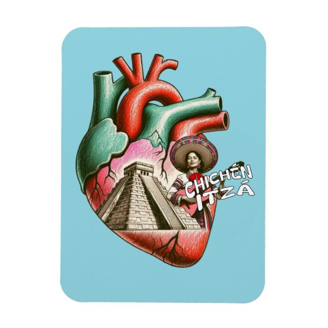 Ímã Chichén Itzá Mayan Pyramind México Souvenir (Vertical)