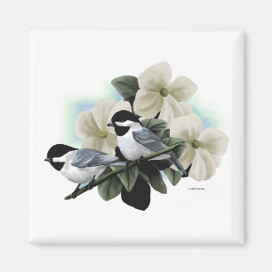 Imã Chickadees tampados preto