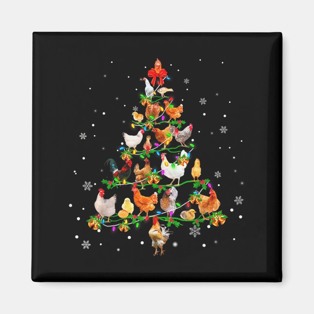 Imã Chicken Christmas Tree Ornament Decor Xmas  (Frente)
