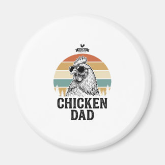 Imã Chicken Dad Vintage Sunset Funny Chicken Lover Shi