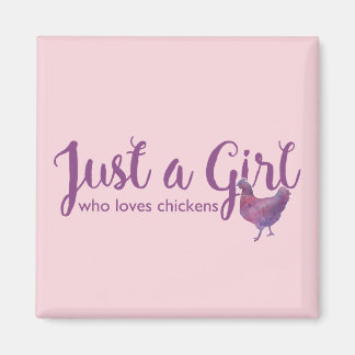 Imã Chicken Love Apenas uma Menina Roxo Magnet