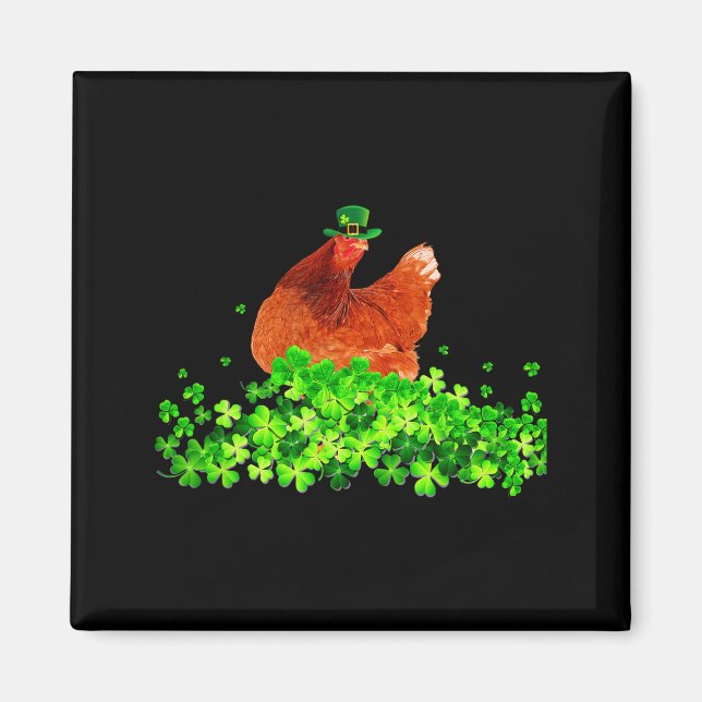 Imã Chicken St Patricks Day Chicken Lover Irish Shamro (Frente)