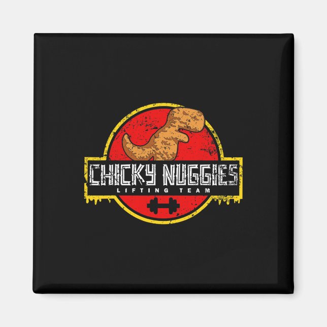 Imã Chicky Nuggting Equipe de Elevação Galinha Nugget  (Frente)