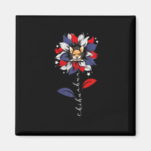 Imã Chihuahua 4 De Julho Patriótico Girassol