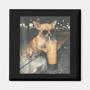 Imã Chihuahua bebendo café gelado meme engraçado de an