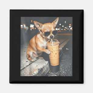 Imã Chihuahua bebendo café gelado meme engraçado de an