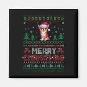 Imã Chihuahua Dog Amava a Árvore de Natal Santa Hat Li