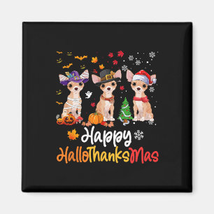 Imã Chihuahua Dog Halloween Natal Feliz HalloGraças