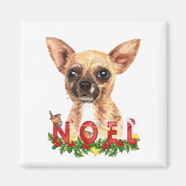 Imã Chihuahua em aquarela Natal Natal