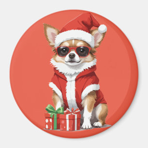 Imã Chihuahua em Papais noeis Figurino Adorável Pet En