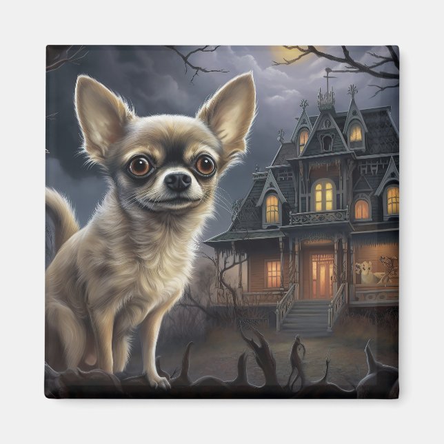 Imã chihuahua Halloween Scary (Frente)