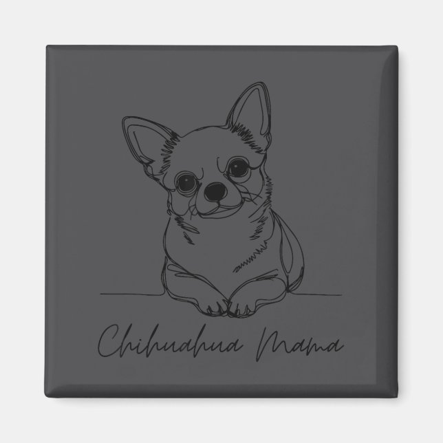 Imã Chihuahua Mama Short Haired Chihuahua Mom Cute Dog (Frente)