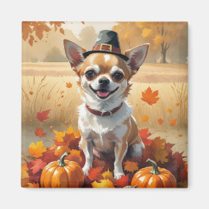 Imã Chihuahua no Outono Folhas de Ação de Graças Arte