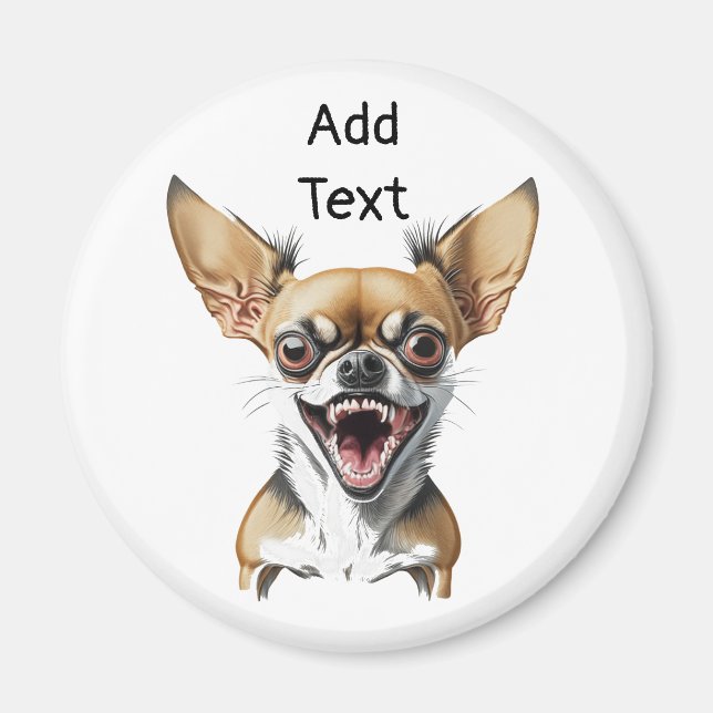 Imã Chihuahua Personalizado | Cães Engraçados (Frente)