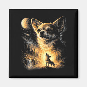 Imã Chihuahua uivando para a lua meme de cachorro retr