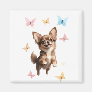 Imã Chihuahua Vetor Pintando Um Brincadeira Adorável