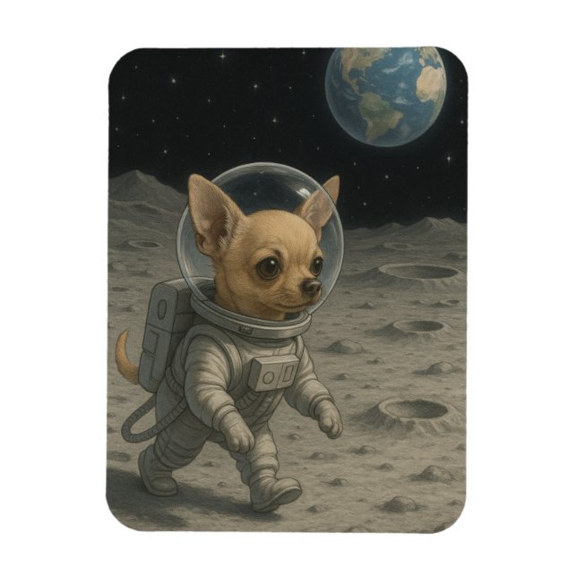 Ímã "Chihuahua Walking on the Moon" (Vertical)
