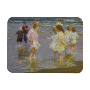 Ímã Children Wading on the Beach (por E.H. Potthast)