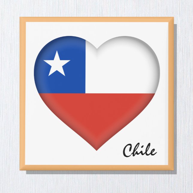 Imã Chile flag & Chilean Heart travel, holiday /sports (Criador carregado)