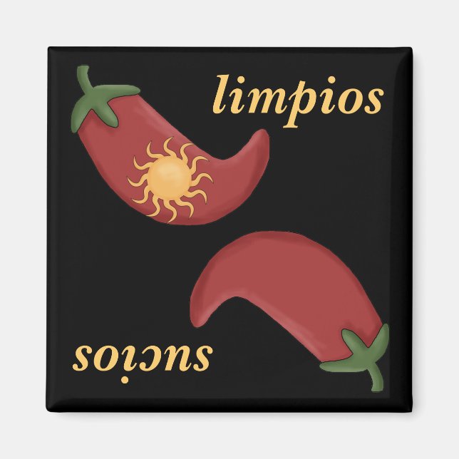 Imã Chile limpo ou sujo e máquina de lavar loiça espan (Frente)