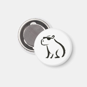 Imã Chill Capybara - Design de Pincel de Tinta