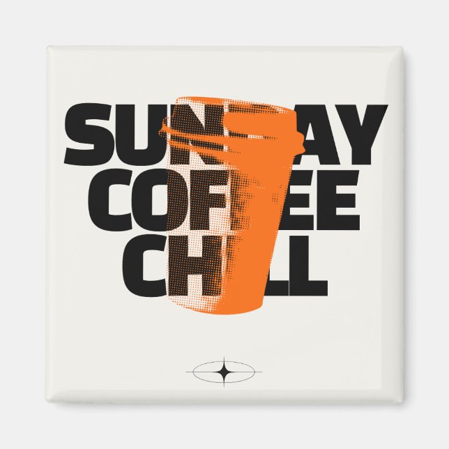 Imã Chill de Café de Domingo - Gráfico de Citação em M (Frente)