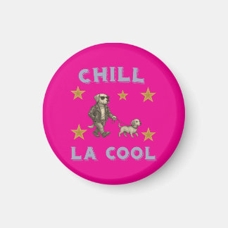 Imã Chill La Cool – Chien à Lunettes Promenant ami !!