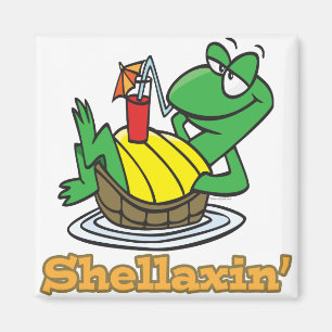 Imã chillaxin shellaxin tartaruga fofa relaxando