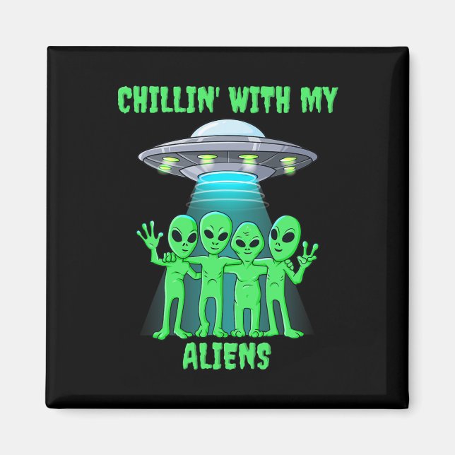 Imã Chillin Com Meus Aliens Garotos Do Dia Das Bruxas  (Frente)
