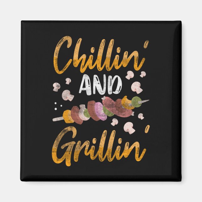 Imã Chillin E Grillin Presentes De Churrasco Bbq Smoke (Frente)