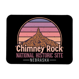 Ímã Chimney Rock Nebraska Pôr-do-Sol Vintage Viagem
