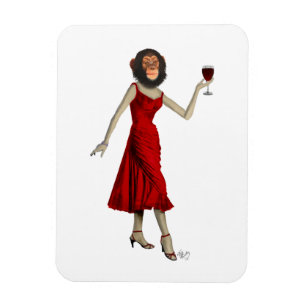 Ímã Chimpanzé com vinho