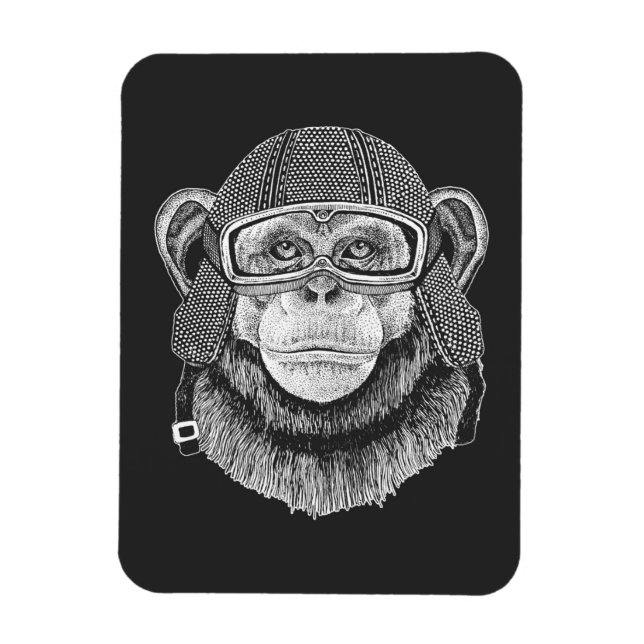 Ímã Chimpanzee Motorcycle Rider (Vertical)