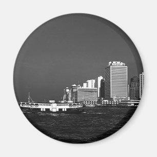 Imã China Antiga Hong Kong barco arranha-céu mar Corre