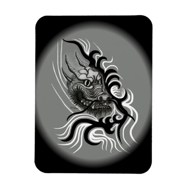 Ímã China-Dragão no Estilo de Tatuagem (Vertical)