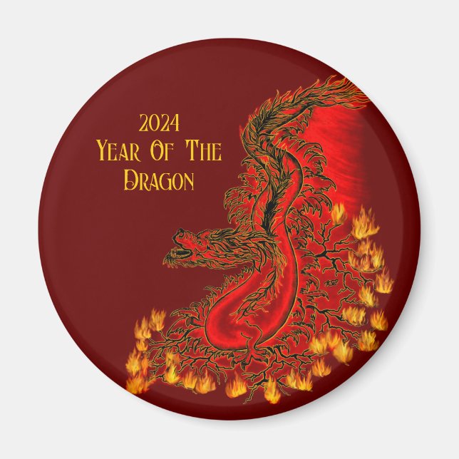 Imã China Dragon, 2024 Ano Do Dragão (Frente)