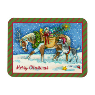 ÍMÃ CHINCOTEAGUE PONY, HOLIDAY CHRISTMAS HORSE
