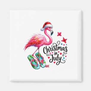 Imã Chinelos Rosa Fun Flamingo Natal De Verão Em J