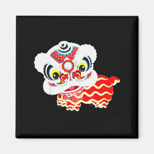 Imã Chinês Fofo Leão Dançante Tradicional Arte Feliz A