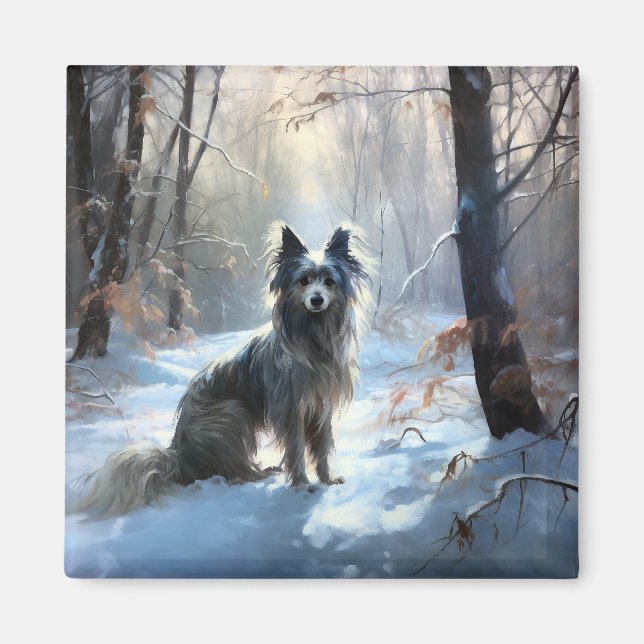 Imã Chinês Pinto Que Neve Natal (Frente)