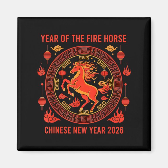 Imã Chinese New Year 2026 Year Of The Fire Horse  (Frente)