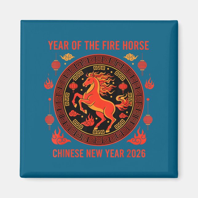 Imã Chinese New Year 2026 Year Of The Fire Horse  (Frente)
