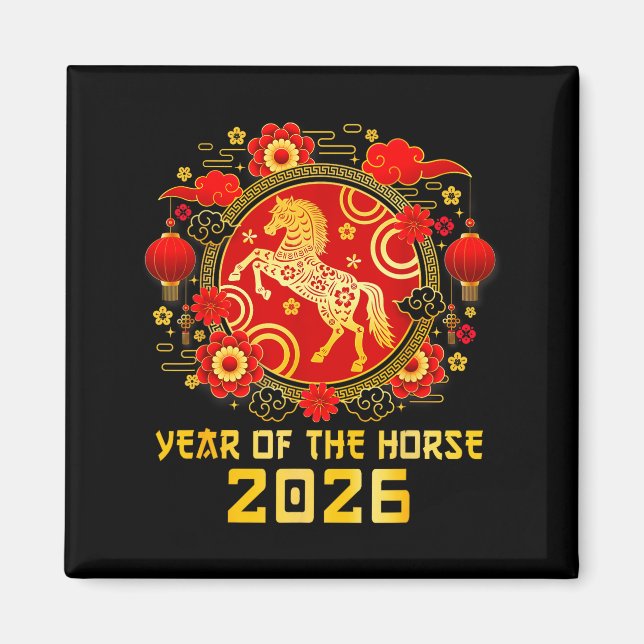 Imã Chinese New Year 2026 Year Of The Horse Happy New  (Frente)
