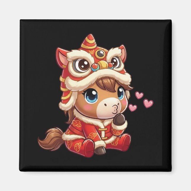 Imã Chinese New Year Horse 2026 Zodiac (Frente)